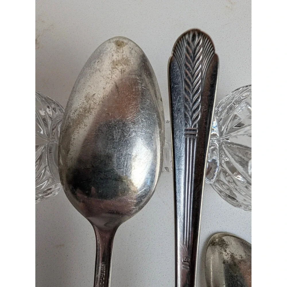 Vintage 1939 Wm Rogers Allure Silverplate Teaspoons Set of 3 Art Deco